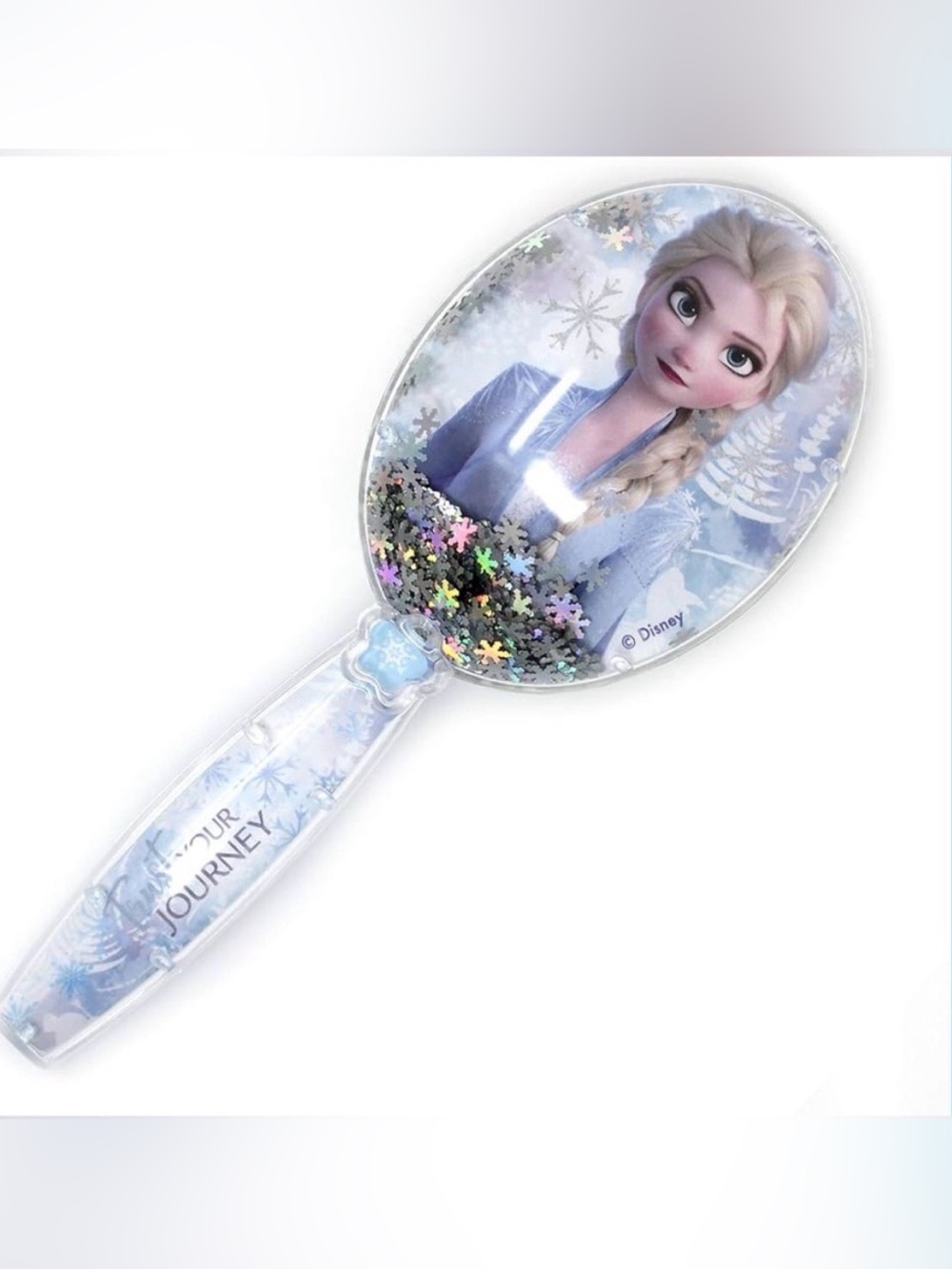 Disney Frozen Elsa Glitter Shaker Hair Brush in Light Blue and Silver NWT